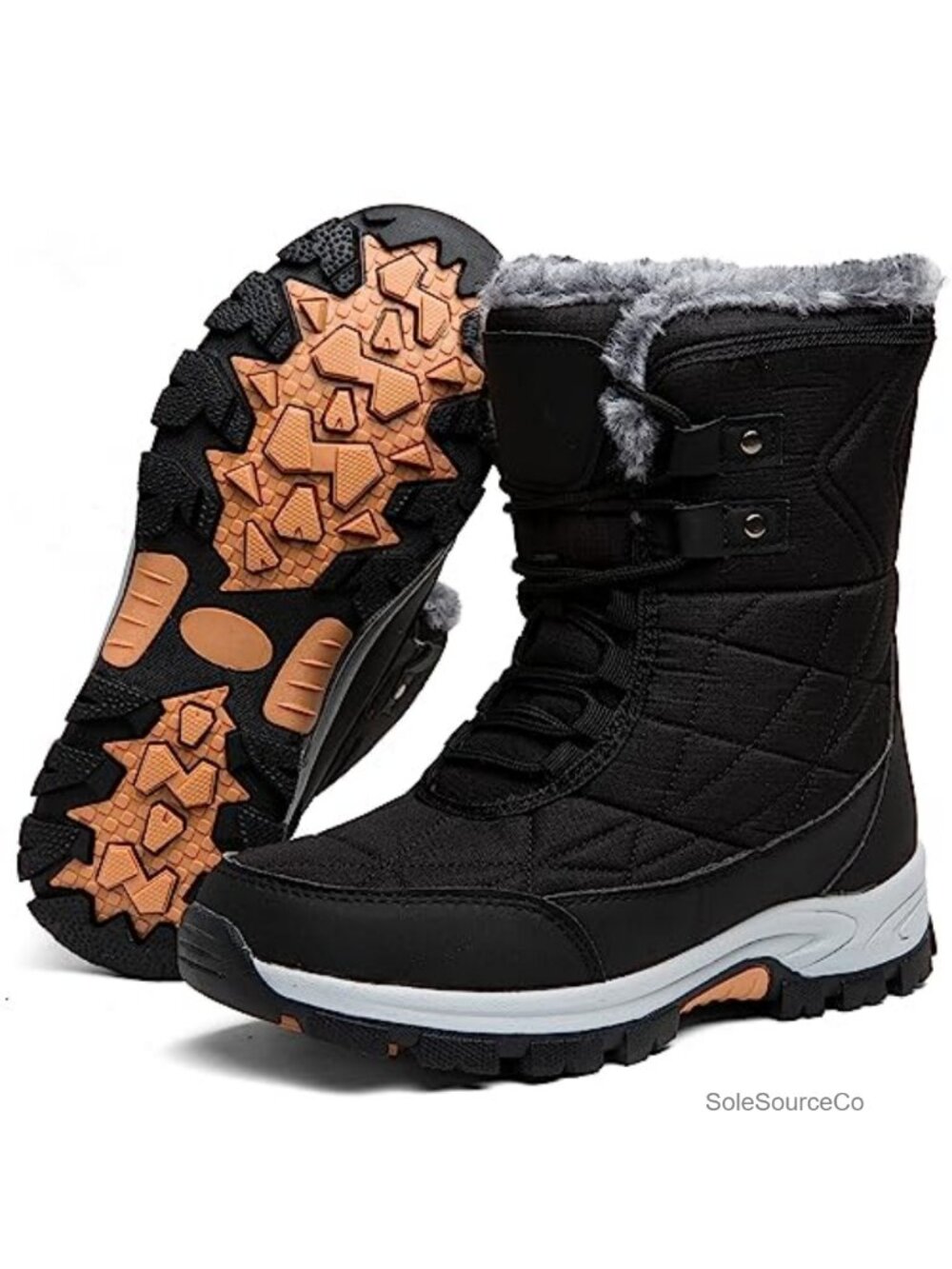 MIFAWA Women's Waterproof Suede Winter Snow Boots Fur Lined Anti-Slip